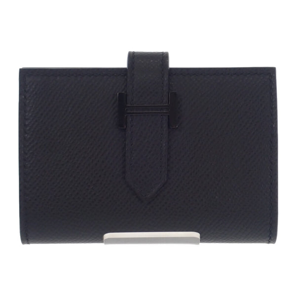 エルメス HERMES ベアン W刻印 カードケース ヴォーエプソン ソーブラック ブラック金具 レディース メンズ【中古】【Aランク】