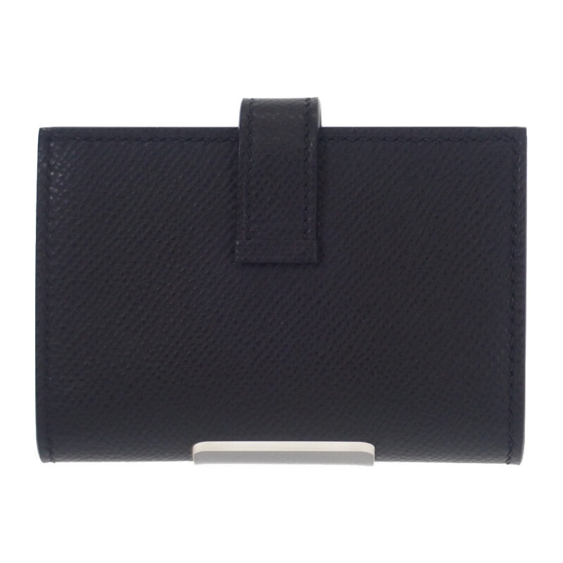 エルメス HERMES ベアン W刻印 カードケース ヴォーエプソン ソーブラック ブラック金具 レディース メンズ【中古】【Aランク】