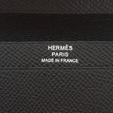 エルメス HERMES ベアン W刻印 カードケース ヴォーエプソン ソーブラック ブラック金具 レディース メンズ【中古】【Aランク】