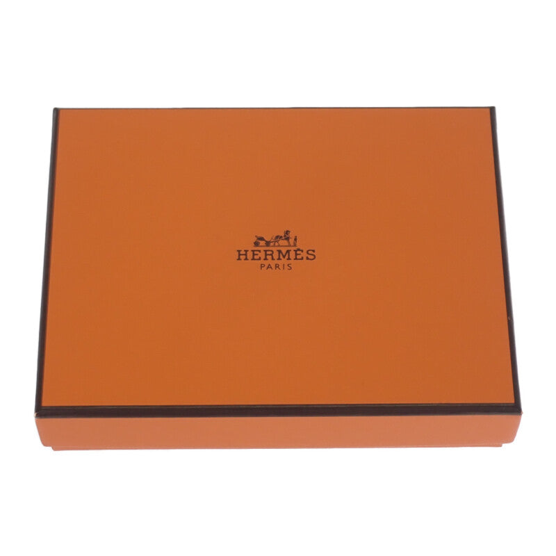 エルメス HERMES ベアン W刻印 カードケース ヴォーエプソン ソーブラック ブラック金具 レディース メンズ【中古】【Aランク】