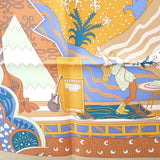 エルメス HERMES カレ90 Le Premier Chant スカーフ シルク イエロー レディース【中古】【Sランク】