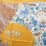 エルメス HERMES カレ90 Le Premier Chant スカーフ シルク イエロー レディース【中古】【Sランク】