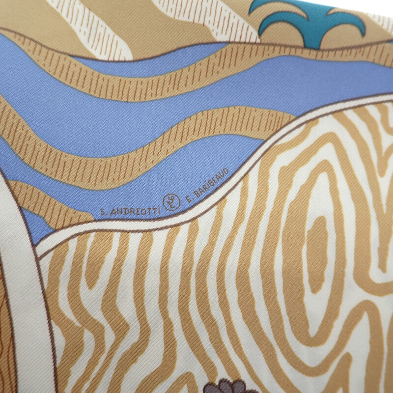 エルメス HERMES カレ90 Le Premier Chant スカーフ シルク イエロー レディース【中古】【Sランク】