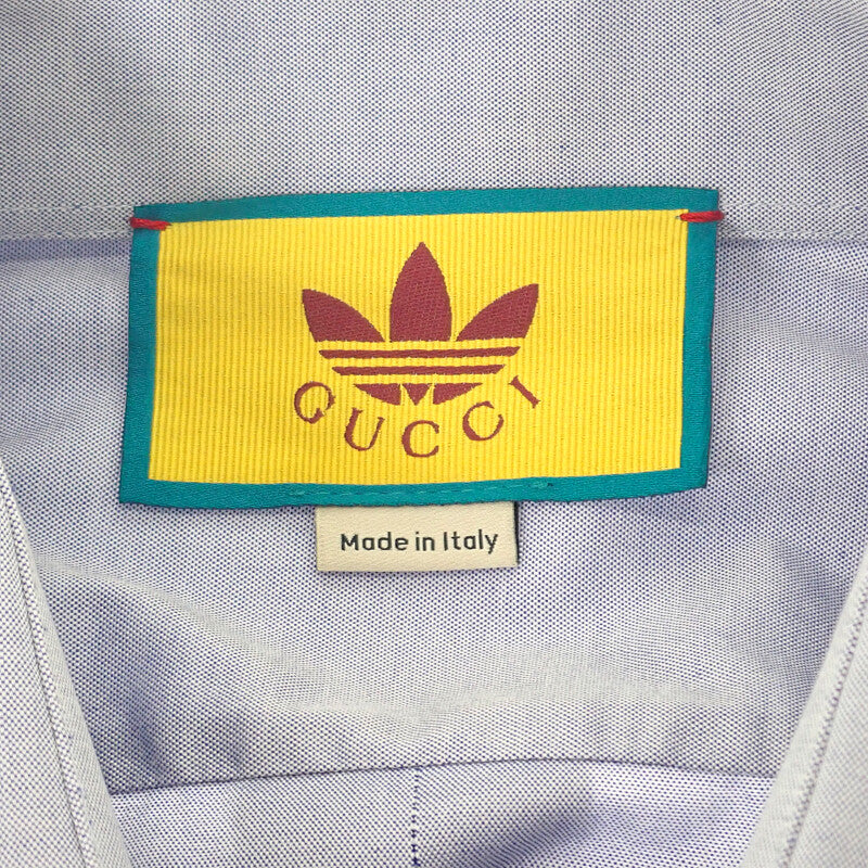 グッチ GUCCI フィラフィルシャツ アディダスコラボ 44 691521 長袖シャツ コットン ブルー メンズ【中古】【Aランク】
