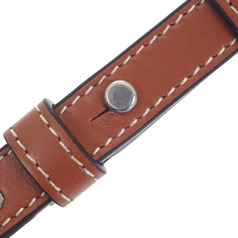 セリーヌ CELINE トリオンフ ホリゾンタル ポーチ 10L272DM5.04LE ショルダーバッグ キャンバス レザー タン エクリュ レディース【中古】【Aランク】