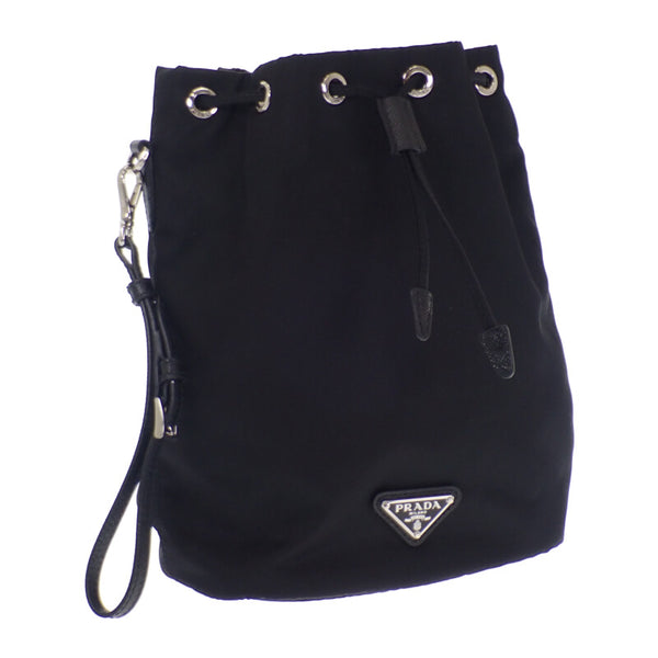 プラダ PRADA Re-Nylon 1NS369 ポーチ ナイロン ブラック シルバー金具 レディース【中古】【Aランク】