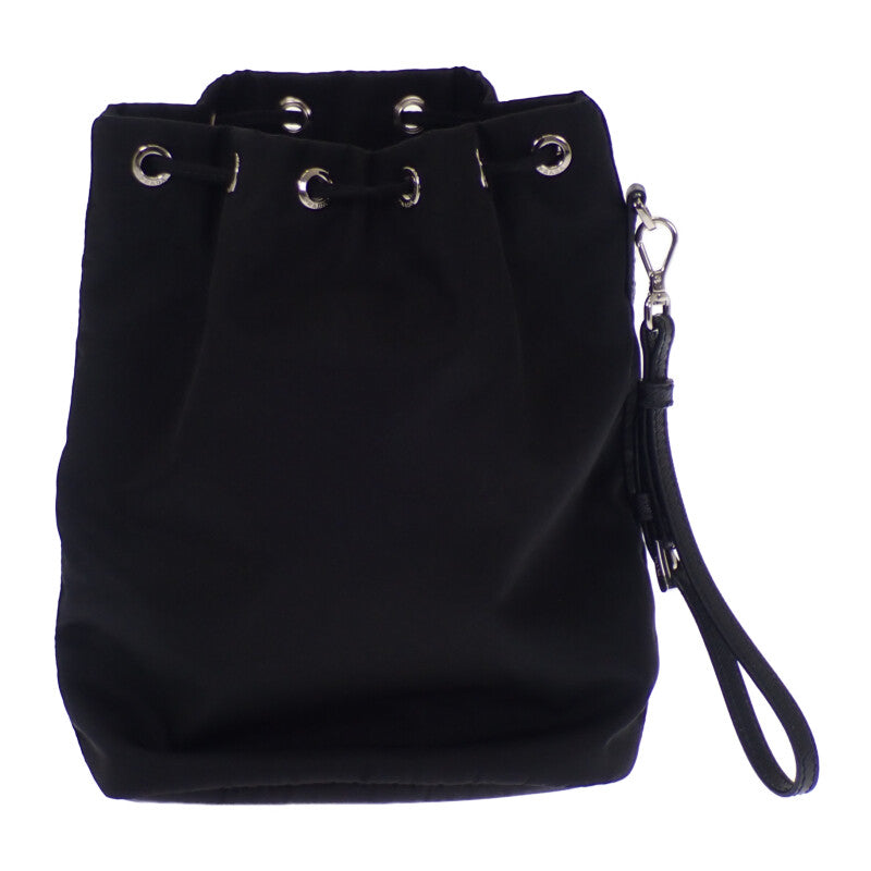 プラダ PRADA Re-Nylon 1NS369 ポーチ ナイロン ブラック シルバー金具 レディース【中古】【Aランク】