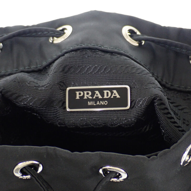 プラダ PRADA Re-Nylon 1NS369 ポーチ ナイロン ブラック シルバー金具 レディース【中古】【Aランク】