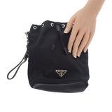 プラダ PRADA Re-Nylon 1NS369 ポーチ ナイロン ブラック シルバー金具 レディース【中古】【Aランク】