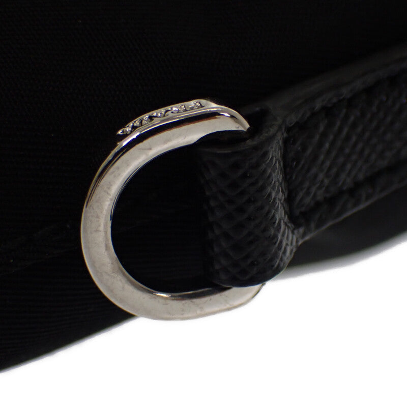 プラダ PRADA Re-Nylon 1NS369 ポーチ ナイロン ブラック シルバー金具 レディース【中古】【Aランク】