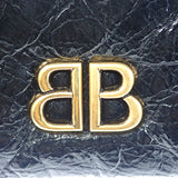 バレンシアガ BALENCIAGA Monaco ナノ バッグ 8105622ABLP1000 ショルダーバッグ ラムスキン ブラック ゴールド金具 レディース メンズ【中古】【Aランク】