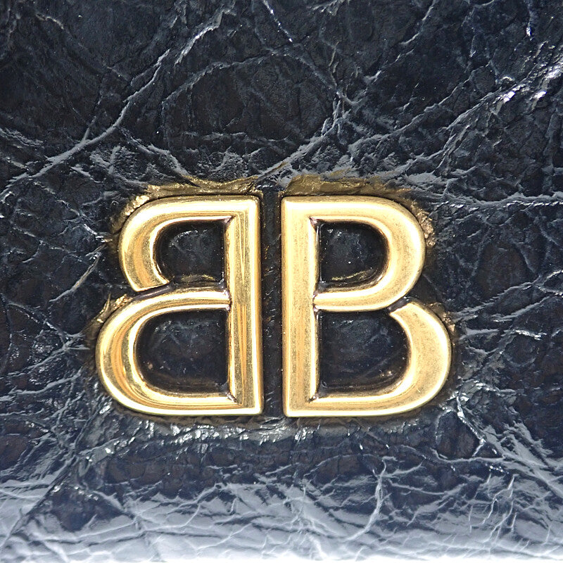 バレンシアガ BALENCIAGA Monaco ナノ バッグ 8105622ABLP1000 ショルダーバッグ ラムスキン ブラック ゴールド金具 レディース メンズ【中古】【Aランク】