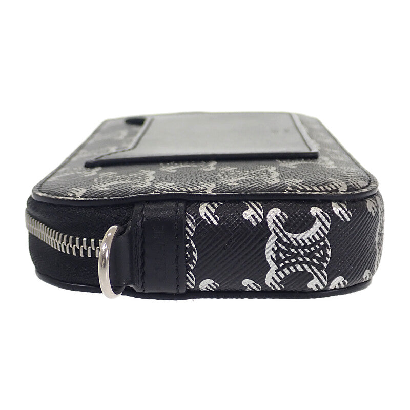 セリーヌ CELINE トリオンフ ホリゾンタル ポーチ 10L272EV5.36SB ショルダーバッグ キャンバス レザー ブラック レディース【中古】【ABランク】