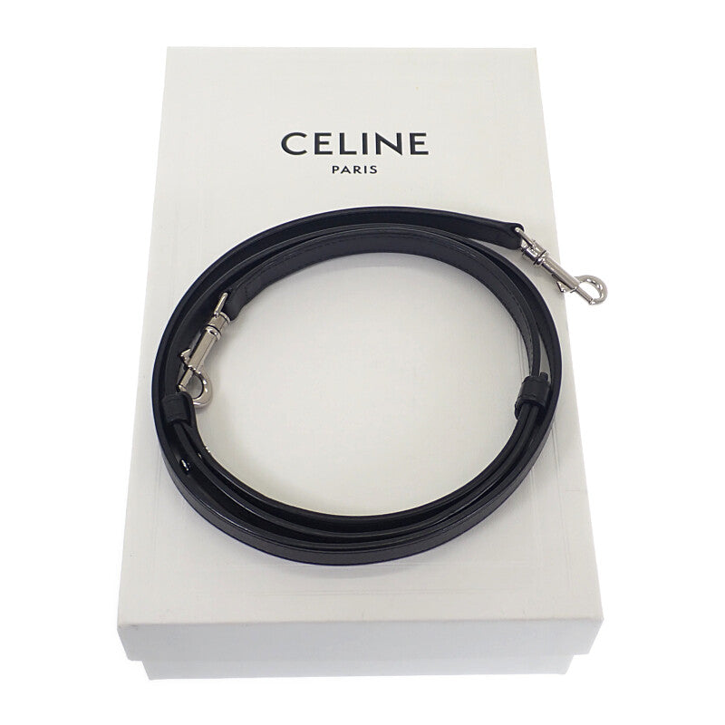 セリーヌ CELINE トリオンフ ホリゾンタル ポーチ 10L272EV5.36SB ショルダーバッグ キャンバス レザー ブラック レディース【中古】【ABランク】