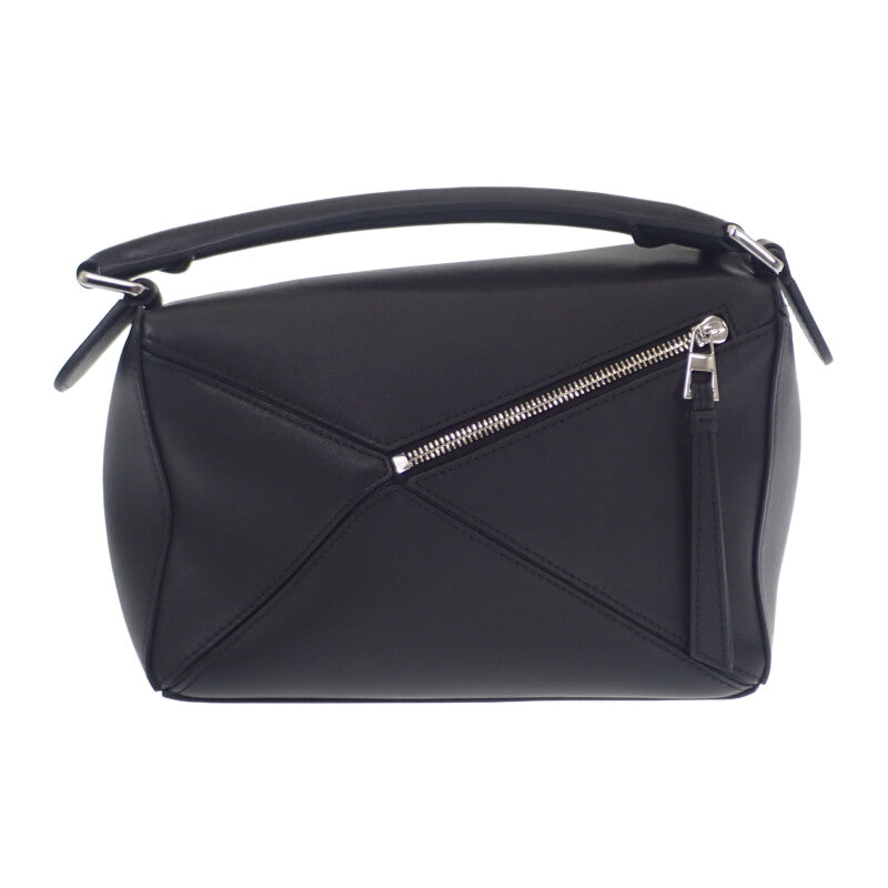 ロエベ LOEWE パズル スモール A510S21XA9_0079 ショルダーバッグ カーフ ブラック シルバー金具 レディース【中古】【Aランク】