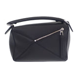 ロエベ LOEWE パズル スモール A510S21XA9_0079 ショルダーバッグ カーフ ブラック シルバー金具 レディース【中古】【Aランク】
