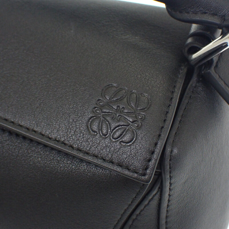 ロエベ LOEWE パズル スモール A510S21XA9_0079 ショルダーバッグ カーフ ブラック シルバー金具 レディース【中古】【Aランク】