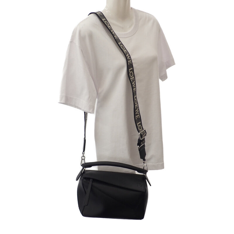 ロエベ LOEWE パズル スモール A510S21XA9_0079 ショルダーバッグ カーフ ブラック シルバー金具 レディース【中古】【Aランク】