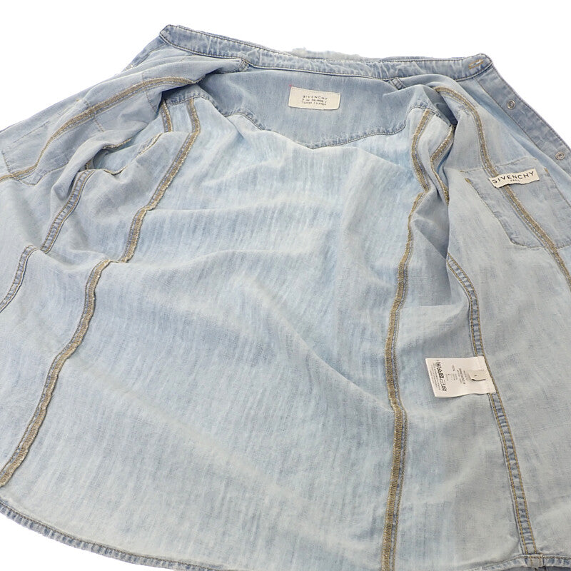ジバンシー Givenchy デニムシャツ L BM60G050CM 長袖シャツ デニム コットン ブルー メンズ【中古】【Aランク】