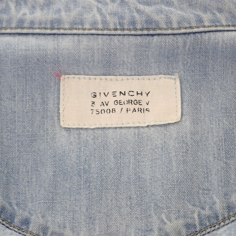 ジバンシー Givenchy デニムシャツ L BM60G050CM 長袖シャツ デニム コットン ブルー メンズ【中古】【Aランク】