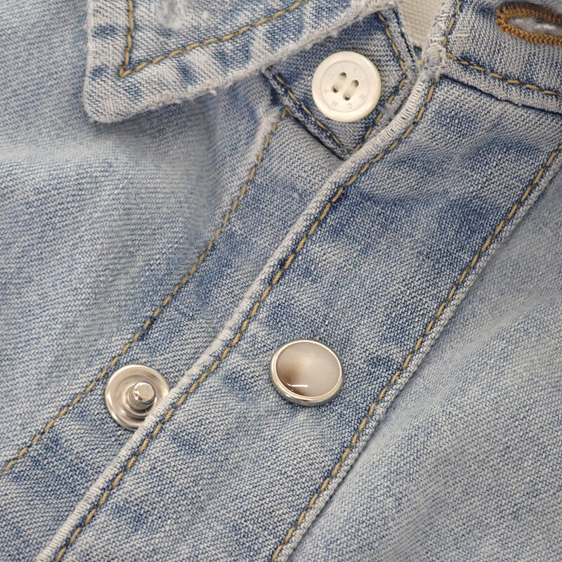 ジバンシー Givenchy デニムシャツ L BM60G050CM 長袖シャツ デニム コットン ブルー メンズ【中古】【Aランク】