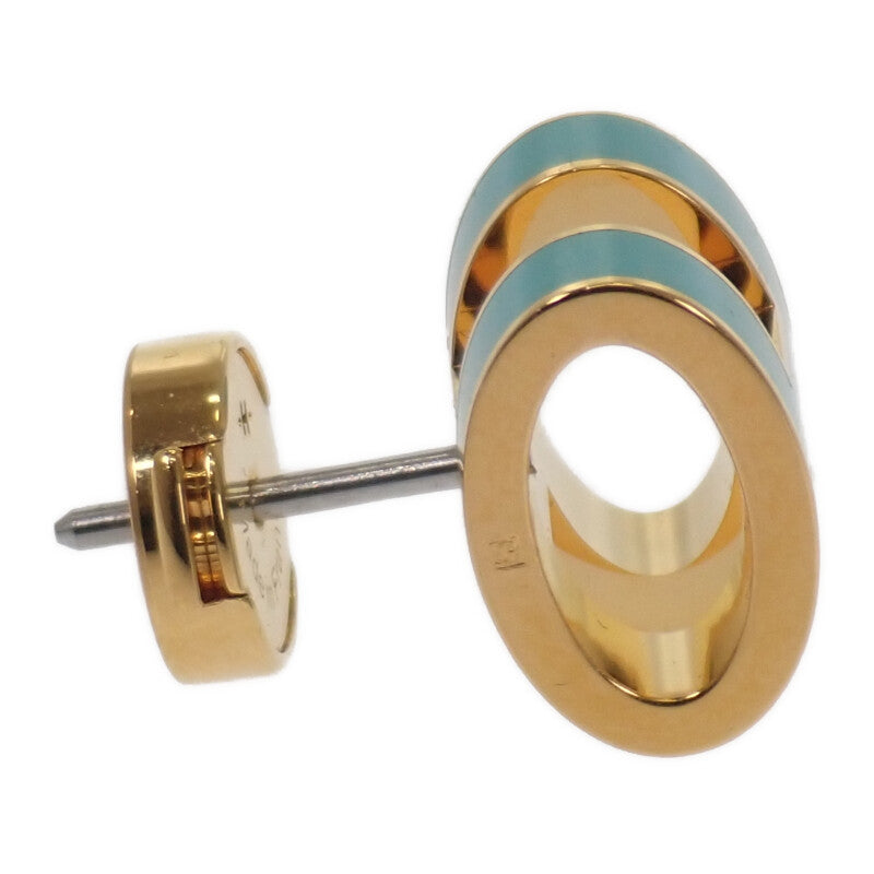 エルメス HERMES ミニポップH ピアス メタル ブルー ゴールド金具 レディース【中古】【Aランク】