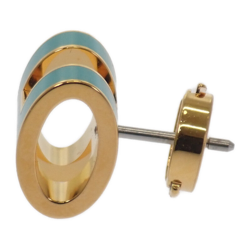 エルメス HERMES ミニポップH ピアス メタル ブルー ゴールド金具 レディース【中古】【Aランク】