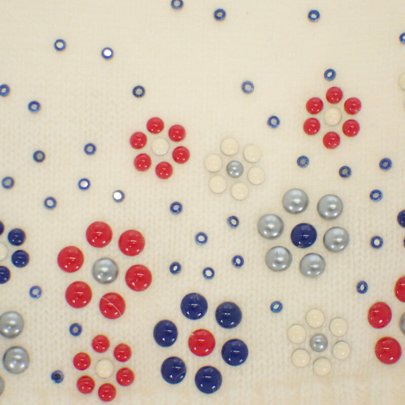 シャネル CHANEL フラワー ビーズ 34 P43016K04343_AW005 カーディガン カシミヤ ホワイト レディース【中古】【Aランク】