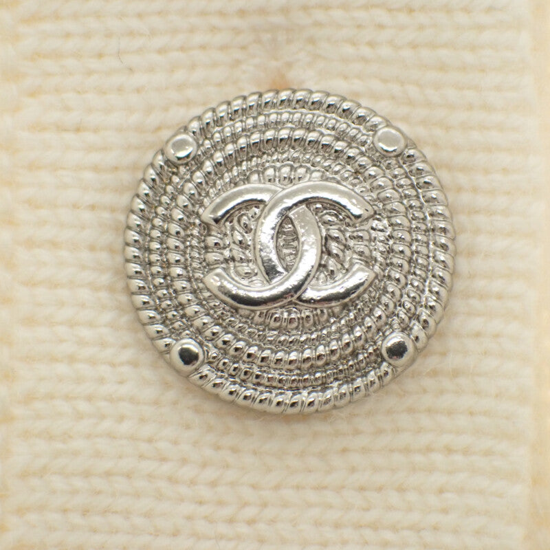 シャネル CHANEL フラワー ビーズ 34 P43016K04343_AW005 カーディガン カシミヤ ホワイト レディース【中古】【Aランク】