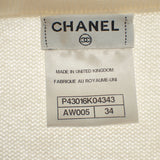 シャネル CHANEL フラワー ビーズ 34 P43016K04343_AW005 カーディガン カシミヤ ホワイト レディース【中古】【Aランク】