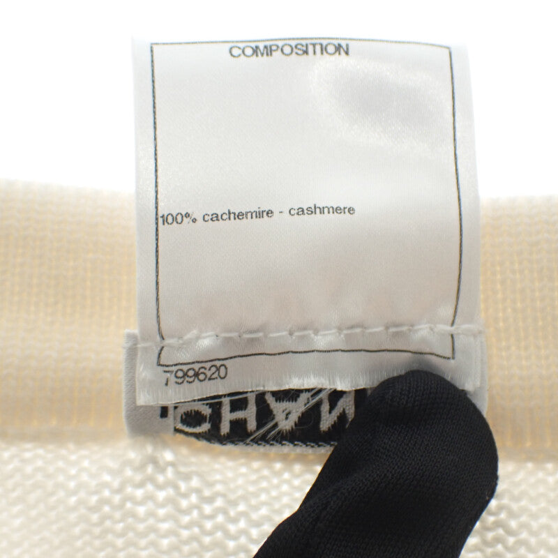 シャネル CHANEL フラワー ビーズ 34 P43016K04343_AW005 カーディガン カシミヤ ホワイト 白 レディース 花柄【中古】【Aランク】 シャネル CHANEL フラワー ビーズ 34 P43016K04343_AW005 カーディガン