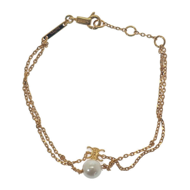 セリーヌ CELINE パール 461HA6PRB.01GI ブレスレット メタル ゴールド アイボリー レディース【中古】【Aランク】