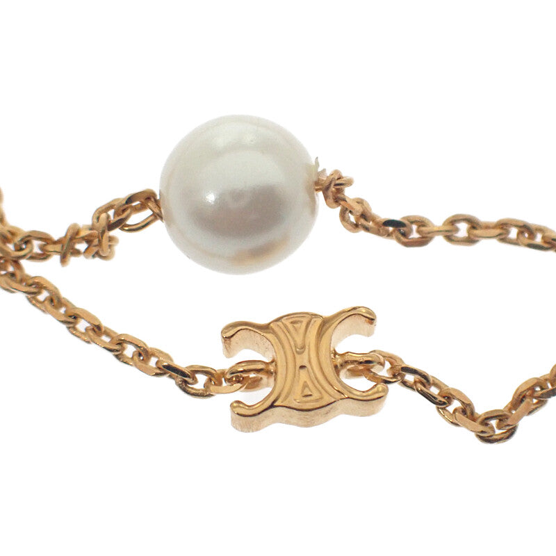 セリーヌ CELINE パール 461HA6PRB.01GI ブレスレット メタル ゴールド アイボリー レディース【中古】【Aランク】