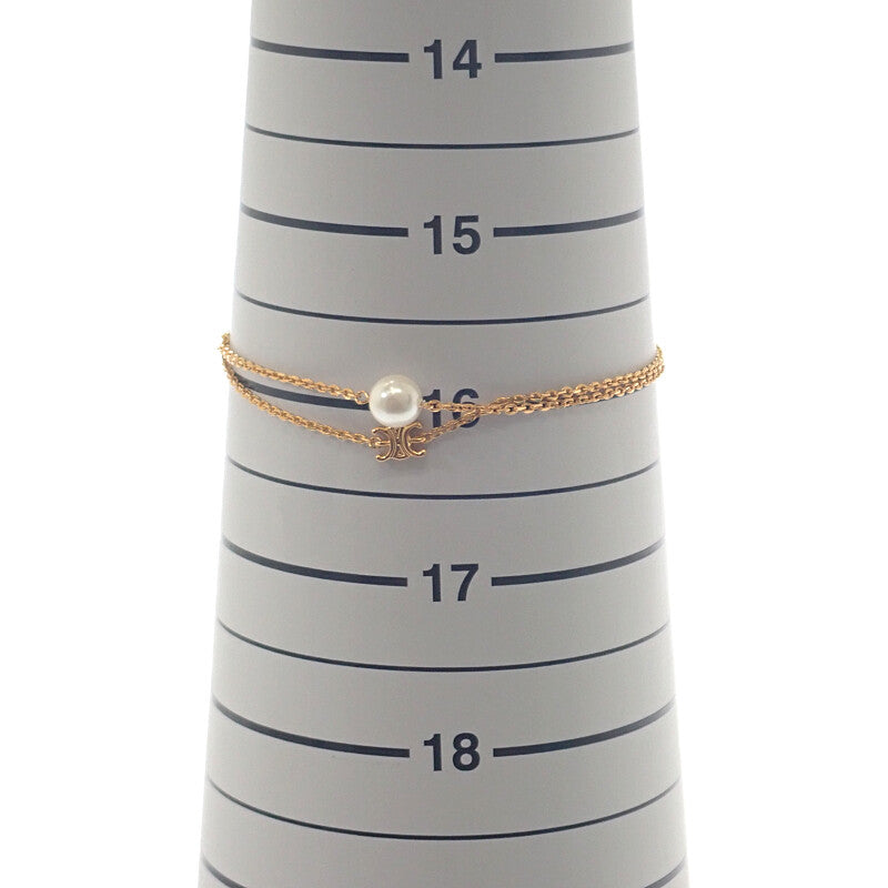 セリーヌ CELINE パール 461HA6PRB.01GI ブレスレット メタル ゴールド アイボリー レディース【中古】【Aランク】