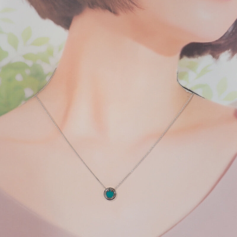 ティファニー TIFFANY&Co. サークルペンダント 67467701 ネックレス K18ホワイトゴールド ターコイズ レディース【中古】【Aランク】