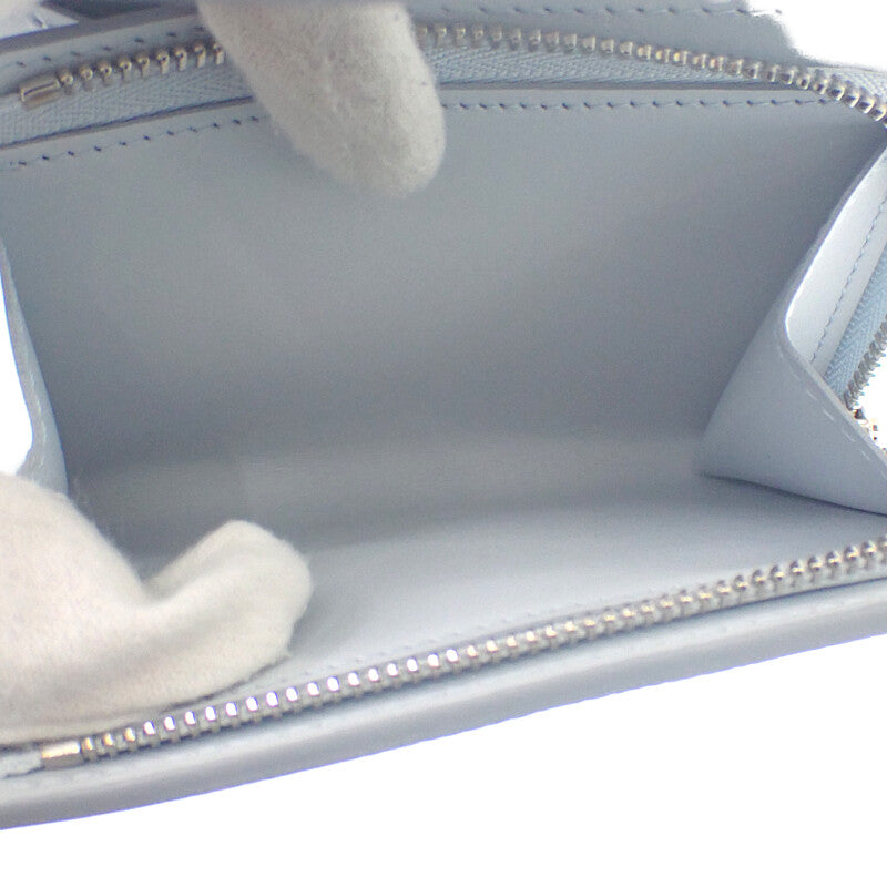 ルイヴィトン LOUIS VUITTON ポルトフォイユ・イリスコンパクト 日本限定 M11802 二つ折り財布 モノグラムマヒナ ホワイト ブルー シルバー金具 レディース メンズ【中古】【Aランク】