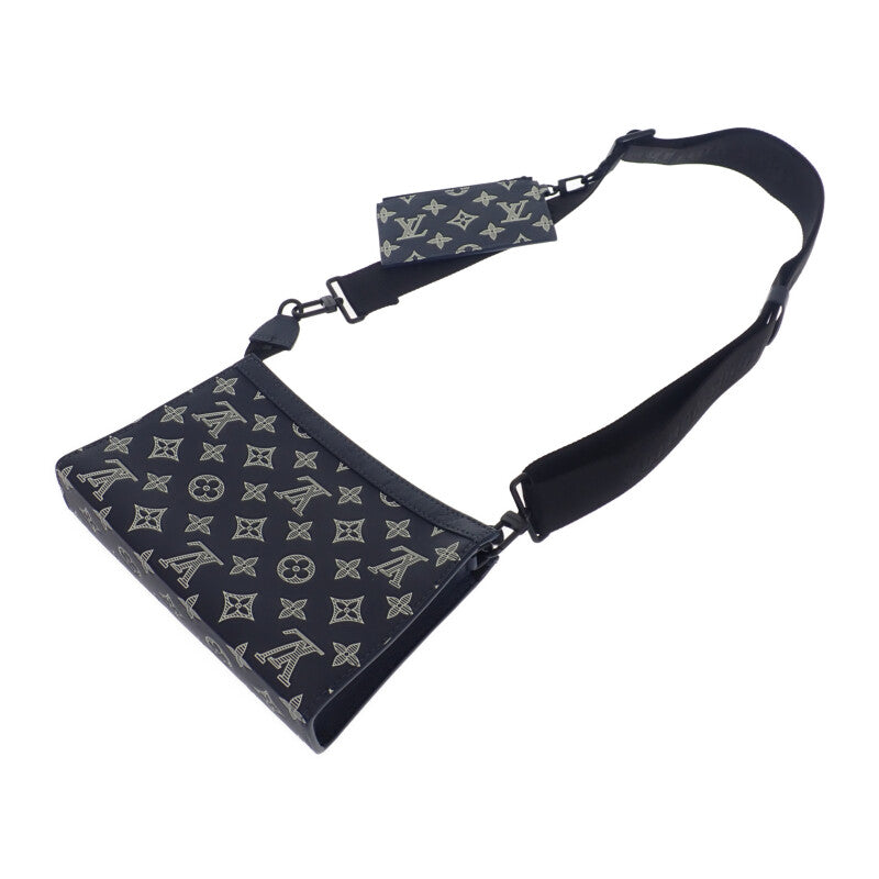 ルイヴィトン LOUIS VUITTON ガストン・ウェアラブルウォレット M83384 モノグラム その他バッグ レザー モノグラム・シャドウ ネイビー ブラック金具 メンズ【中古】【Aランク】