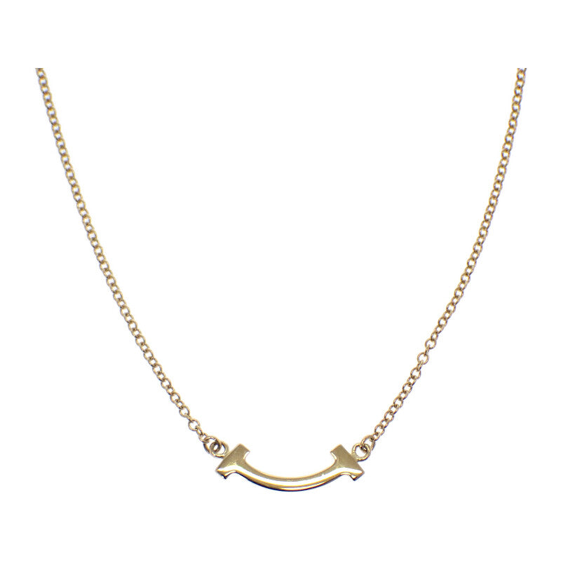 TIFFANY & Co. Smile Pendant Mini 62617683 Necklace K18 Yellow Gold Diamond Women's [Used] [A Rank]