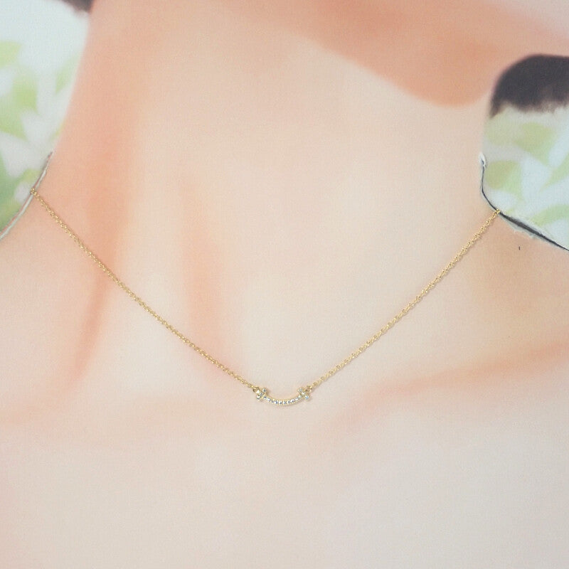 ティファニー TIFFANY&Co. スマイル ペンダント ミニ 62617683 ネックレス K18イエローゴールド ダイヤモンド レディース【中古】【Aランク】
