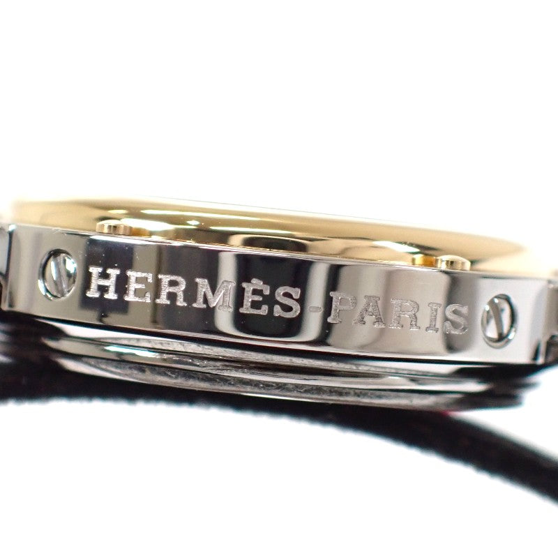 エルメス HERMES クリッパー CL4.220 腕時計 ステンレススチール GP クオーツ アイボリー文字盤 レディース【中古】【Aランク】