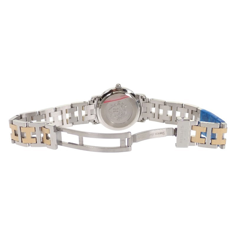 エルメス HERMES クリッパー CL4.220 腕時計 ステンレススチール GP クオーツ アイボリー文字盤 レディース【中古】【Aランク】