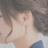 ミキモト MIKIMOTO パールチェーン ピアス K18ホワイトゴールド アコヤ真珠 レディース【中古】【Aランク】