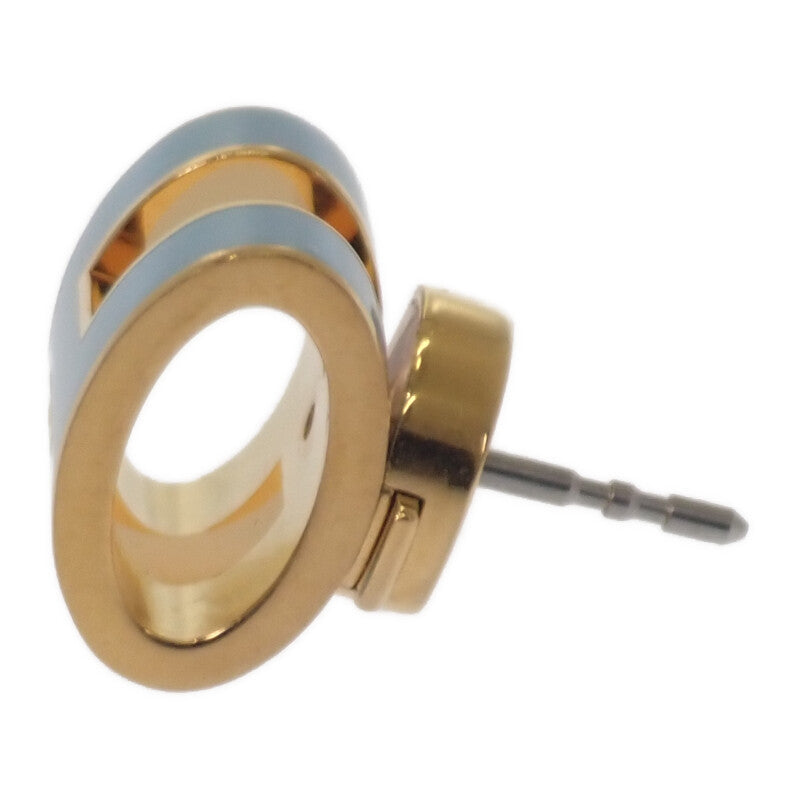 エルメス HERMES ミニポップH ピアス メタル ブルー ゴールド金具 レディース【中古】【ABランク】