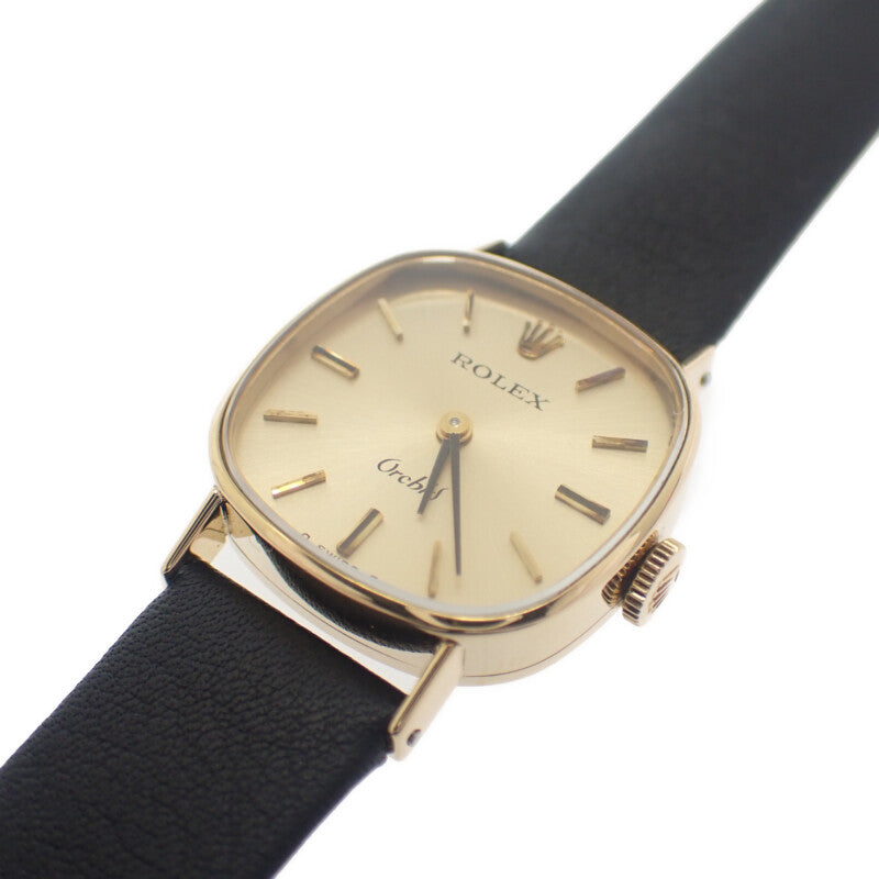 ロレックス ROLEX オーキッド シグマダイヤル Cal.1400 4番 2672 腕時計 K18イエローゴールド 手巻き ゴールド文字盤 レディース【中古】【ABランク】