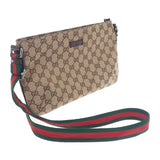 グッチ GUCCI GGキャンバスショルダー ウェビングライン 189749KQWGR9791 ショルダーバッグ GGキャンバス ベージュ ブラウン レディース メンズ【中古】【ABランク】