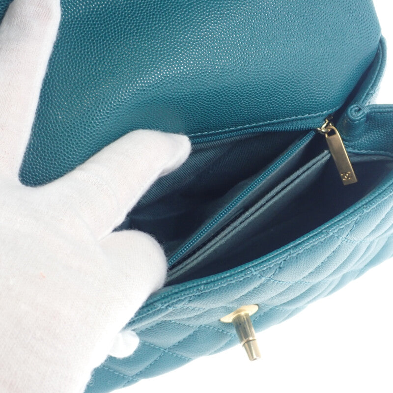 【商談中/対象者以外注文不可】シャネル CHANEL ココハンドル XS A92990 2WAYバッグ ハンドバッグ キャビアスキン グリーン レディース【中古】【ABランク】