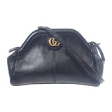 グッチ GUCCI リベルスモールタイガーヘッド 524620 ショルダーバッグ カーフ ブラック ゴールド金具 レディース【中古】【Bランク】