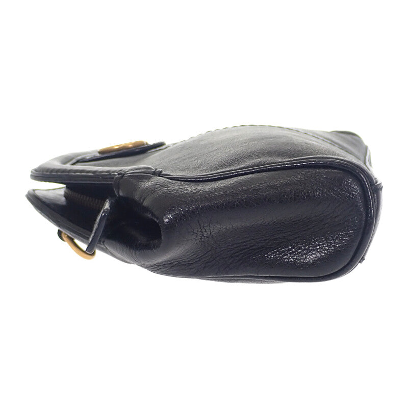 グッチ GUCCI リベルスモールタイガーヘッド 524620 ショルダーバッグ カーフ ブラック ゴールド金具 レディース【中古】【Bランク】