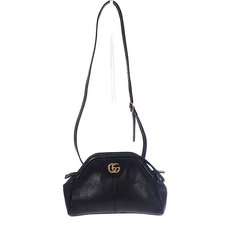 グッチ GUCCI リベルスモールタイガーヘッド 524620 ショルダーバッグ カーフ ブラック ゴールド金具 レディース【中古】【Bランク】