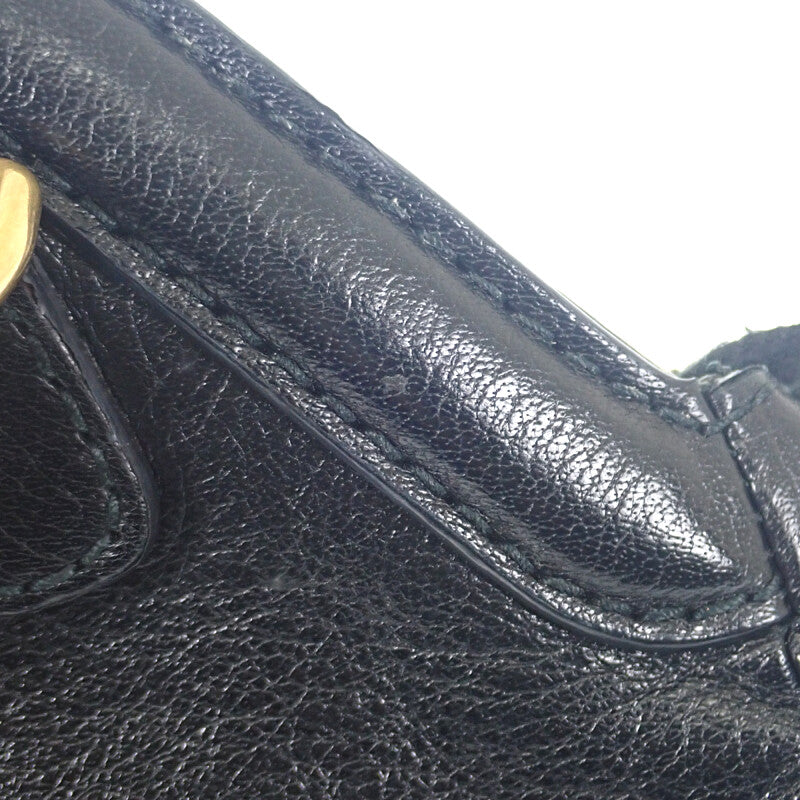 グッチ GUCCI リベルスモールタイガーヘッド 524620 ショルダーバッグ カーフ ブラック ゴールド金具 レディース【中古】【Bランク】